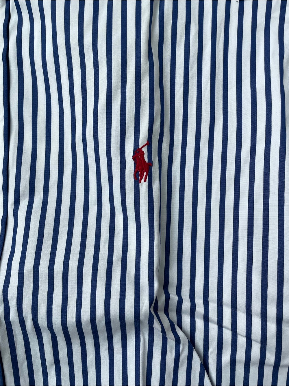 Ralph Lauren Men’s White and Navy Striped Button-Down Shirt XL - Picture 2 of 4